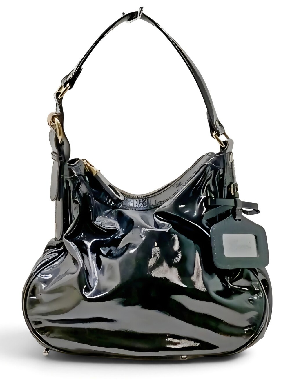 GUCCI Black Patent Leather Shoulder Bag